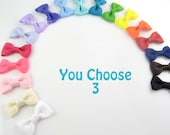 Baby Hair Bows NEW STYLE - 3 Pack Little Snap Clips - Small Hairbows - Over 40 Colors For Newborn Toddler Girls - 2 Inch Bows Non Slip Grip