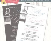 Wait & See Custom Baby Shower Invitation - Gender Neutral - Choose Custom Colors - DIY Printable Il_170x135