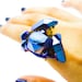 Cobalt Blue Druzy Ring Titanium Quartz Rainbow Crystal Aura Cluster