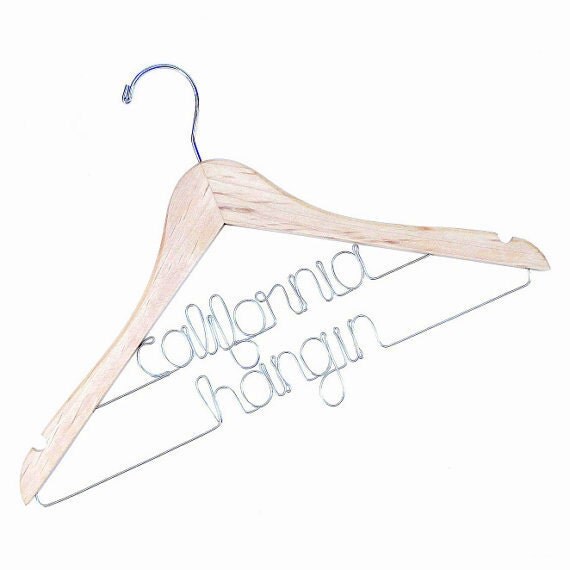 As Seen On THE KNOT, Personalized Hanger with Double Line - Several color options