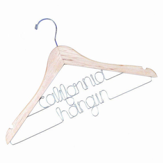 As Seen On THE KNOT, Personalized Hanger with Double Line - Several color options