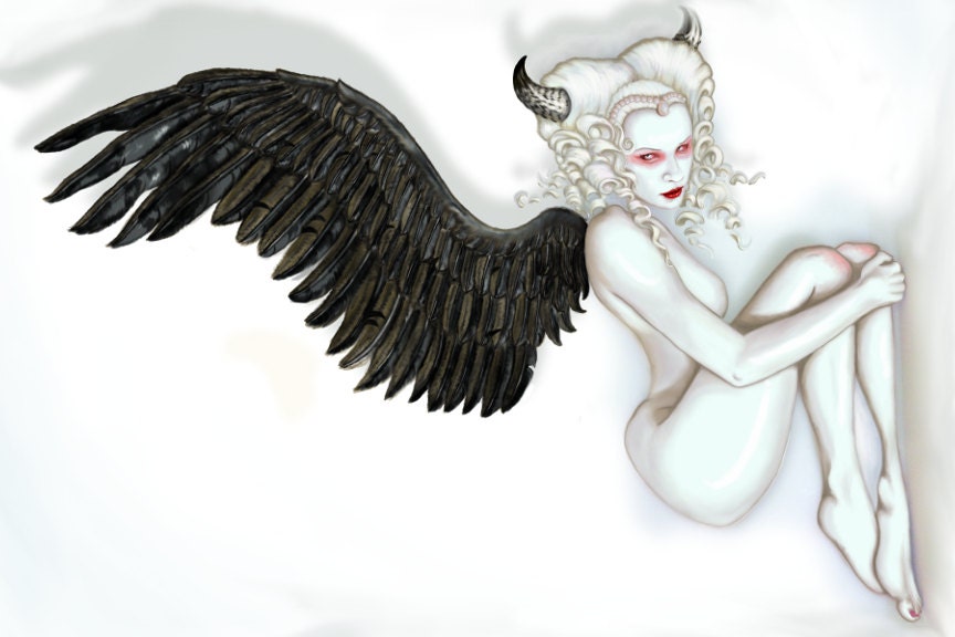 Fallen Angel "Supplicate" Milk Bath Version canvas print 12x18
