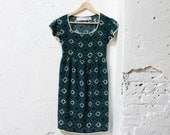Deep Teal Silk Ikat Print Nightgown