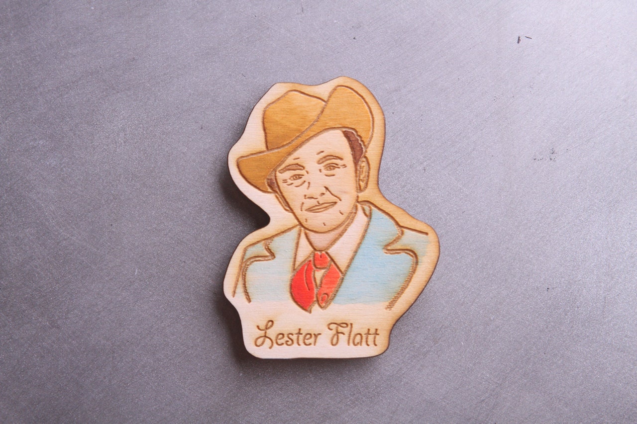Wooden Lester Flatt Magnet