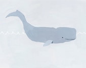 nursery art - ocean illustration - "Whale" - giclee print