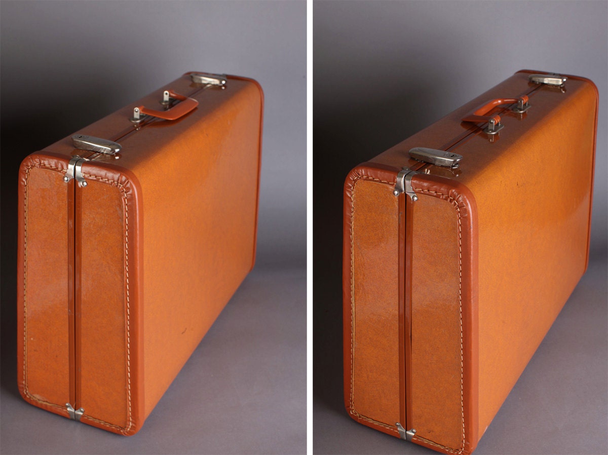 RESERVED Brown suitcase set, wedding card box