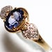 Tanzanite and Diamond accent ring set in yellow gold engagement ring s 8 gifts for her "Electric Blue"