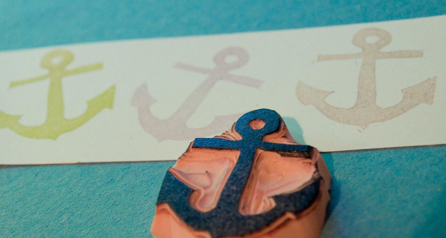 Anchor Rubber Stamp Ships Ahoy Scrapbooking Stamp by PoshBinky