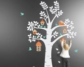 Bird Houses Tree Decal,   Nursery Kids Wall Decal , Kids Wall Decor Sticker