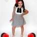 Black & White Polka Dot A-line Dress Shoes Set Infant Outfit Baby Shoes