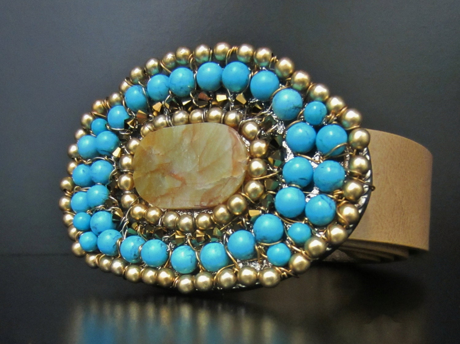 Turquoise Buckles by Sharona Nissan  - Western Style Belt Buckle