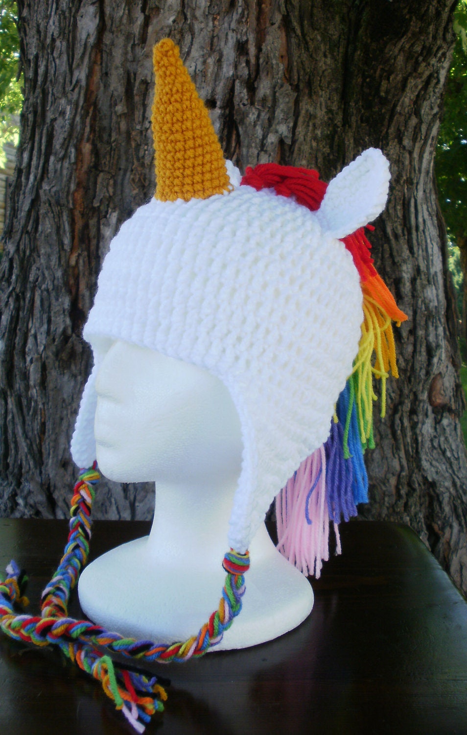 Unicorn Crochet Earflap Hat by GypsyStreetStuff on Etsy