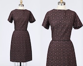 1950s dress/ 50s lace dress/ cotton