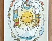 Paper Boat Crew, 11" by 14" Limited Edition Print