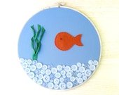 Fish Bowl Embroidery Hoop Art