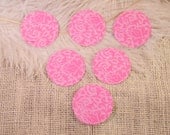 50 Hot Pink and Bubblegum Pink Damask - Paris Apartment Chic DIY Gift tags-2 inch paper circles- DIY Cupcake Toppers -Scrapbooking