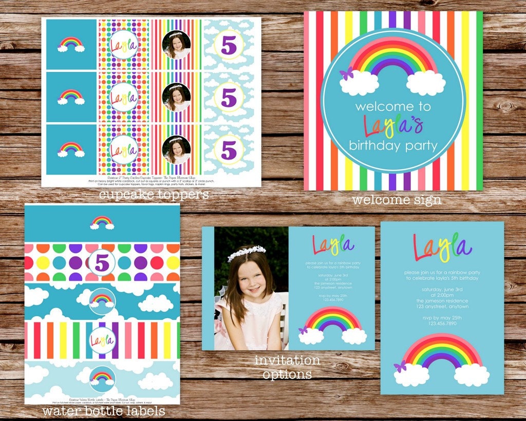 Printable Rainbow Birthday Party Package Il_570xn