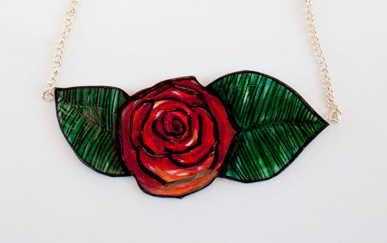 Tattoo Rose Inspired Necklace