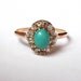 Antique Victorian Turquoise and Diamond Engagement 14K Ring
