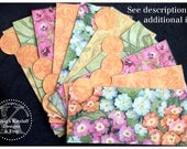 LAMINATED Cash Envelope System in Summer Garden in Orange (10 envelopes)