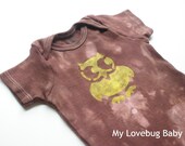 Owl Onesie - Hand Dyed & Painted