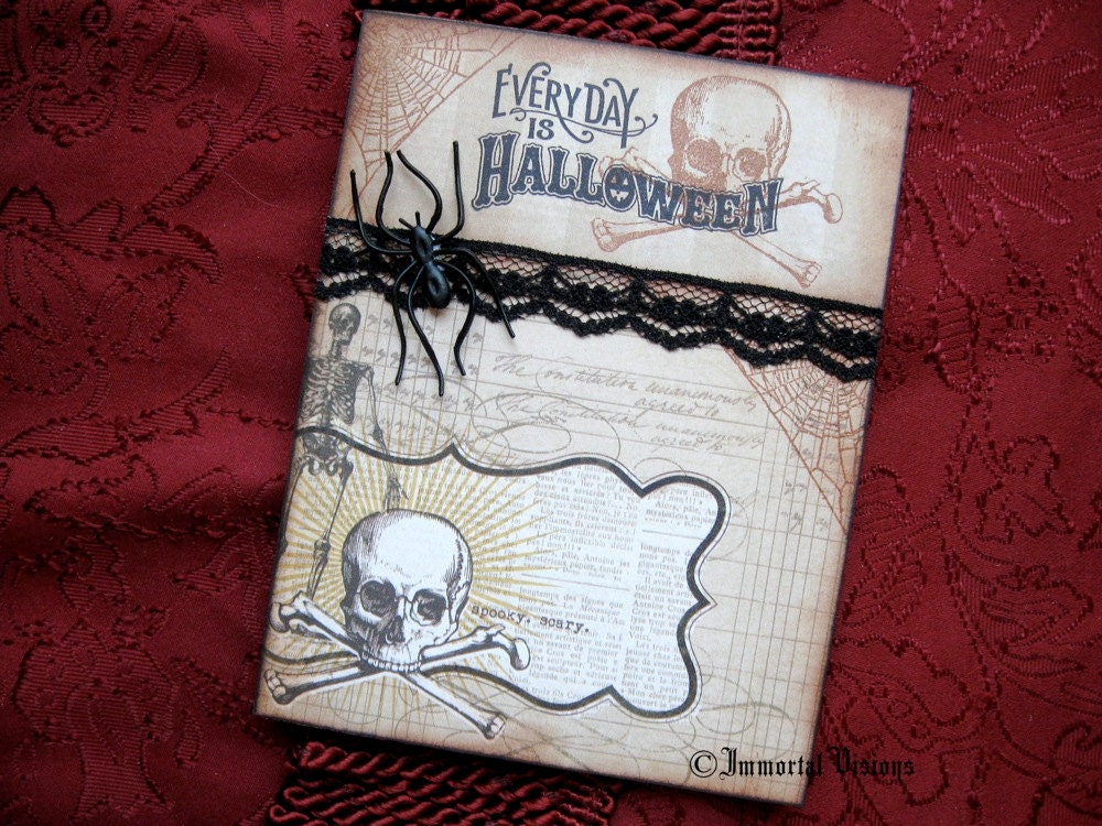 Gothic Halloween Greeting Card - Everyday is Halloween - Skull & Crossbones