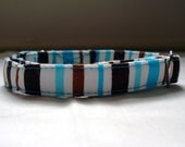 Blue City Stripes - Eco Cat Collar (8"-12")