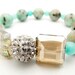 Stretch Beaded Bracelet, Swarovski Crystal Bracelet, Rhinestone Bracelet,  Amazonite, Jasper Bracelet, Stone Bracelet