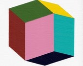 Giclee print - "Rhombic" - 13" x 13" modern geometric abstract art