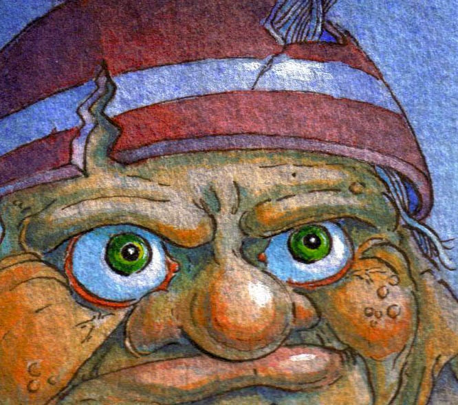 goblin fantasy original art watercolor framed painting