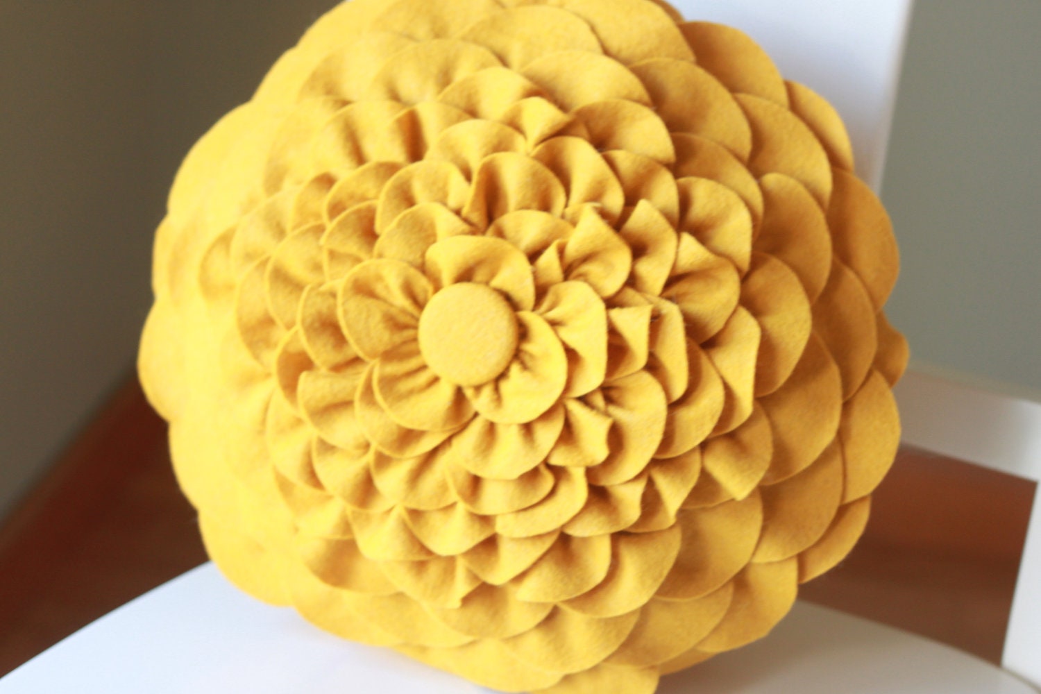 Mustard Yellow Flower Pillow