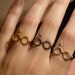 Harry Potter ring.Gold plated 18K sterling siver glasses ring.Lightning scar.Adjustable geek scar ring.
