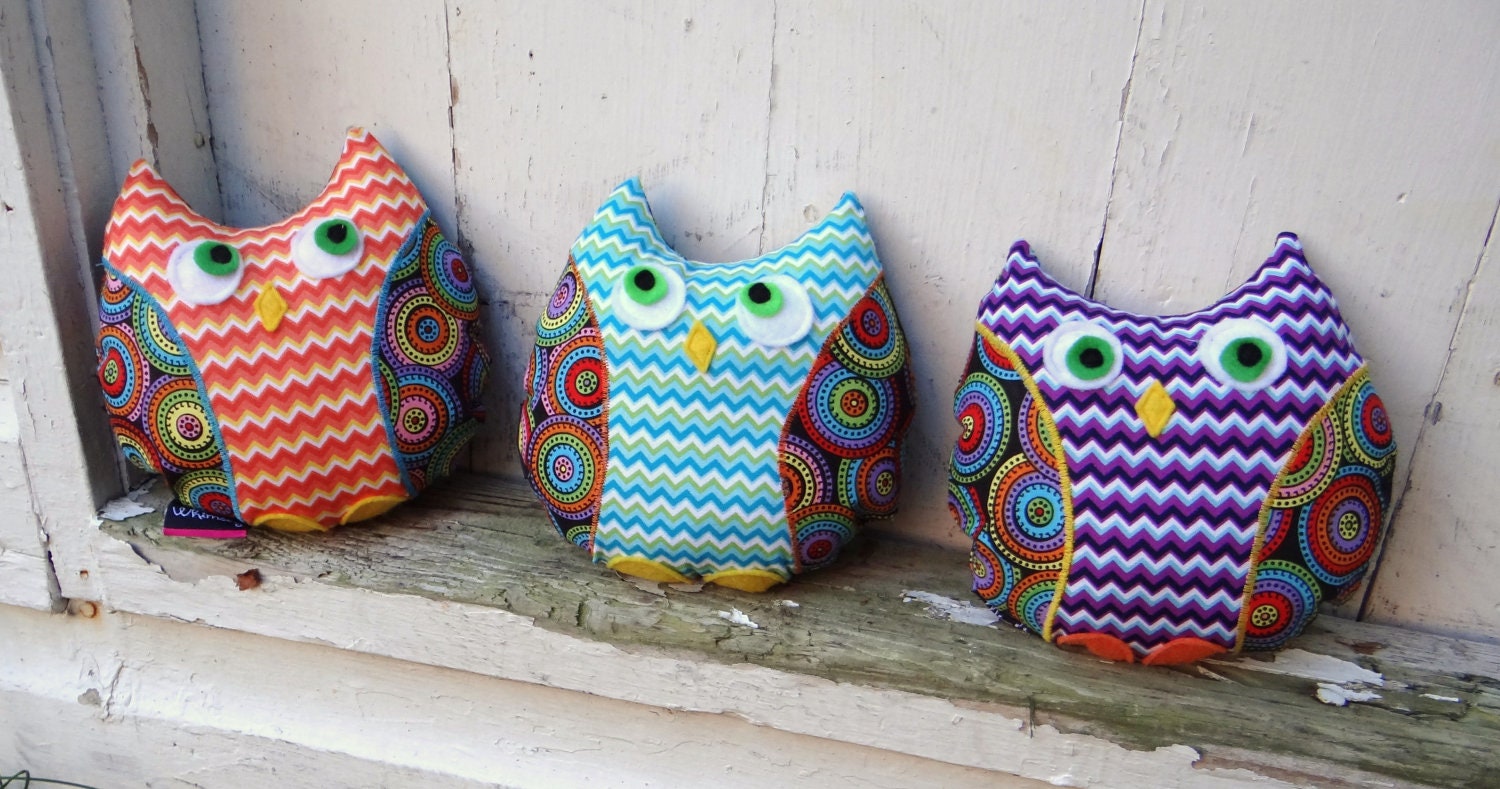 Cuddly Owl softie, chevron