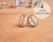 Aztec Tiny Stud Earrings - 4 Color Choices - Hypoallergenic Surgical Stainless Steel Post Earrings