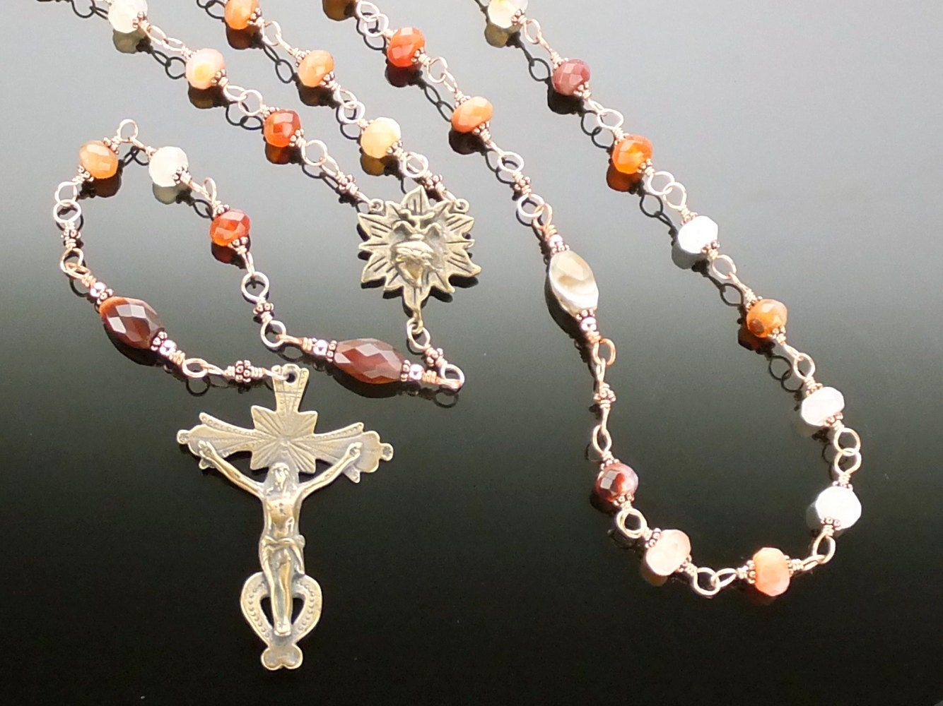 Sacred Heart Rosary, Unbreakable WIre Wrapped