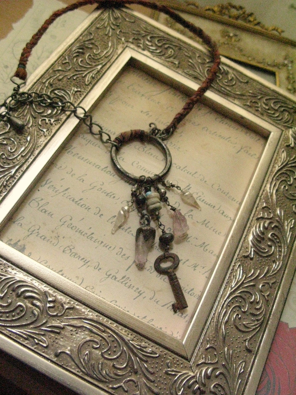 Stay A While: antique key necklace, Unique Jewelry, Eco Friendly, artisan, handcrafted jewelry, handmade jewellery, Tribal Gypsy