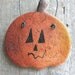 Primitive Jack O Lantern Pumpkin Salt Dough Ornament  / Fall Decor