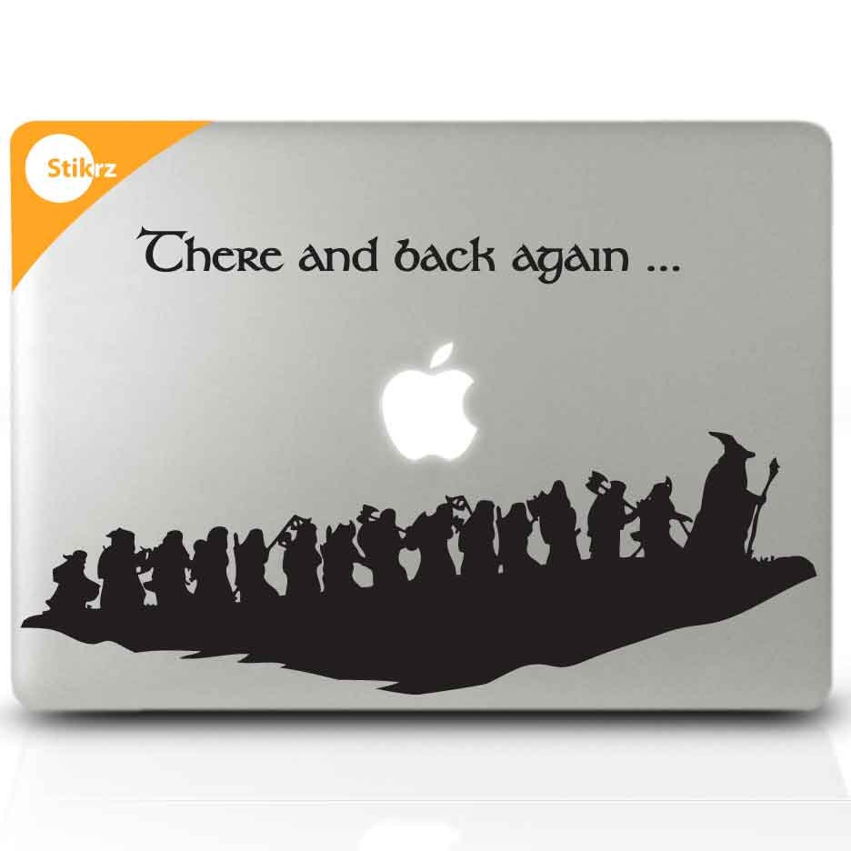Macbook Decal Sticker for your computer, laptop, board, or wall - Hobbit decal - There and Back Again - Decal 206