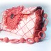 Summer Small Pink Purse With Printed, Stitching and Crocheted Parts