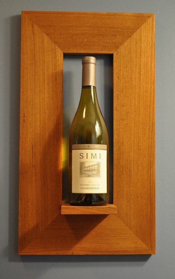 Wine Bottle Shelf Frame by GlessBoards on Etsy
