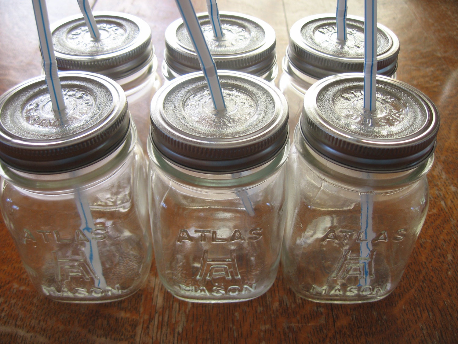 On sale down from 55.75 Sippy Cup - Tumbler - Drink Glass - 6 Pint Canning Jar Sippy Cups  - Mason Jar Drink Glass's - Mason Jar Tumblers