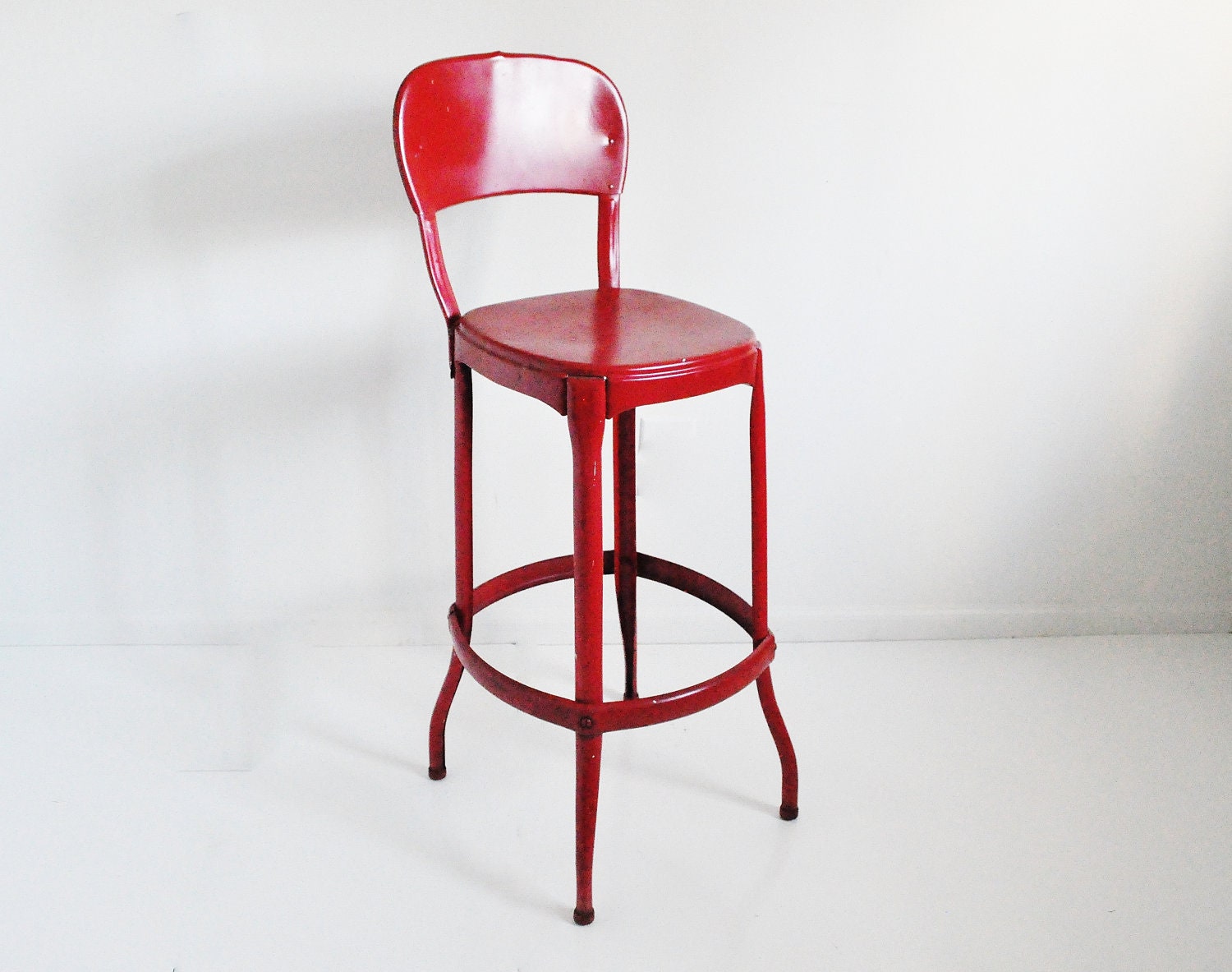 Vintage Cosco Stool - Bright Red