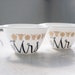 mr. and mrs. upcycled retro mug - black and white with orange flowers - set of two (2) ready to ship