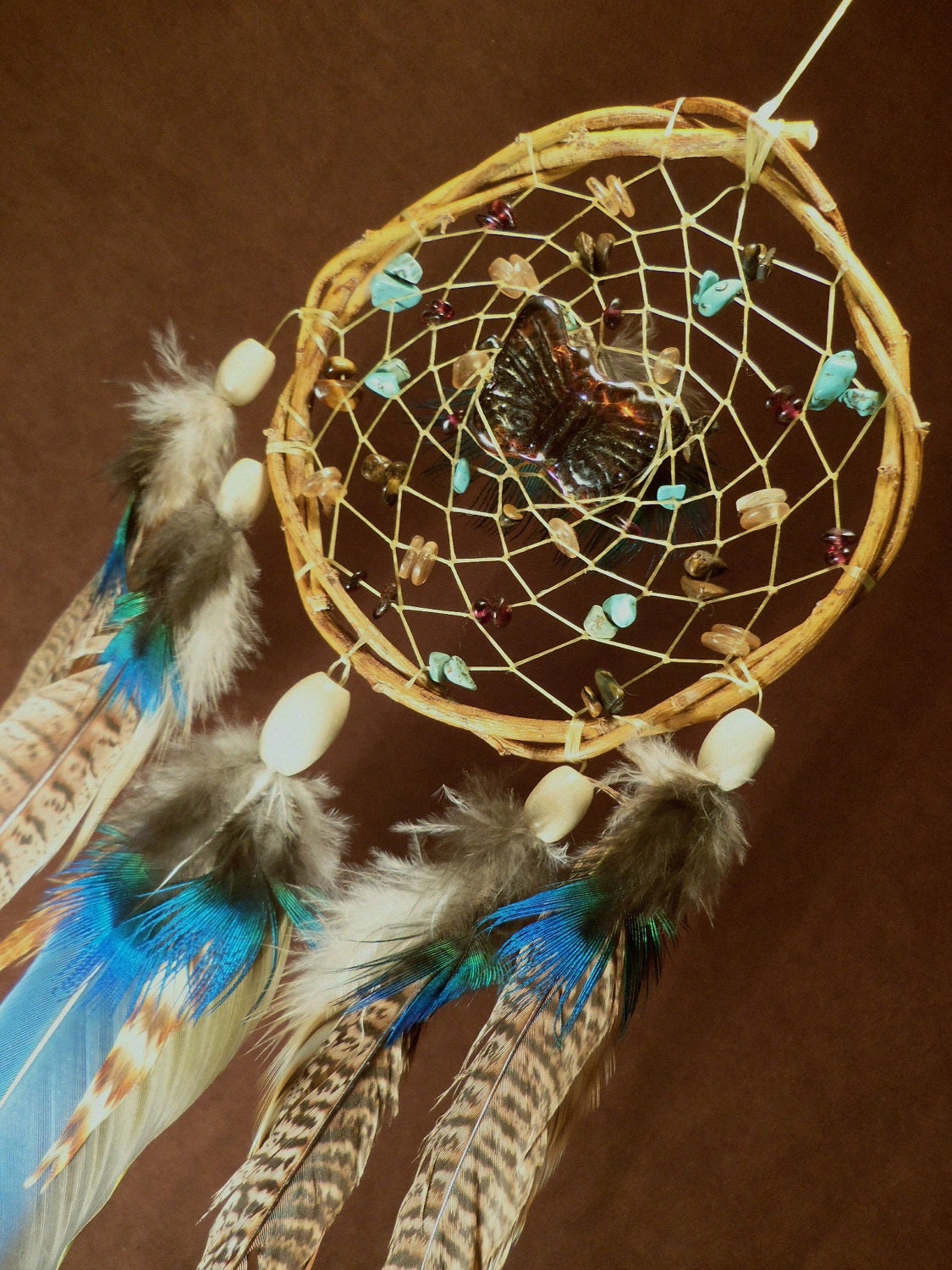 Custom White Willow Dream Catcher- Butterfly Kisses- Beaded Dream Catcher