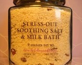 Stress Out Soothing Premium Dead Sea Salt & Milk Bath for a Relaxing, Moisturizing, Hydrating, Worry-free Soak, 9 oz.