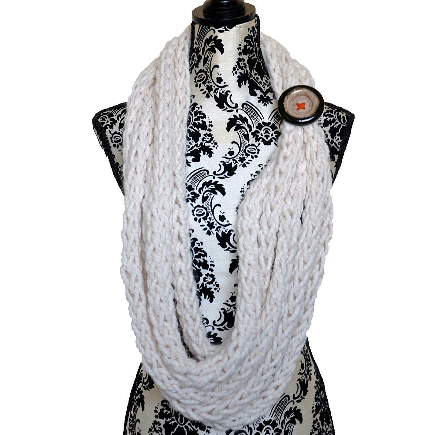 Oatmeal chunky chain scarf