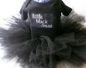 Baby wedding flower girl tulle Little Black Dress tutu & onesie party dress for Valentine's Day