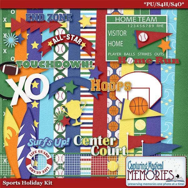 Sports Holiday Digital Scrapbook Kit