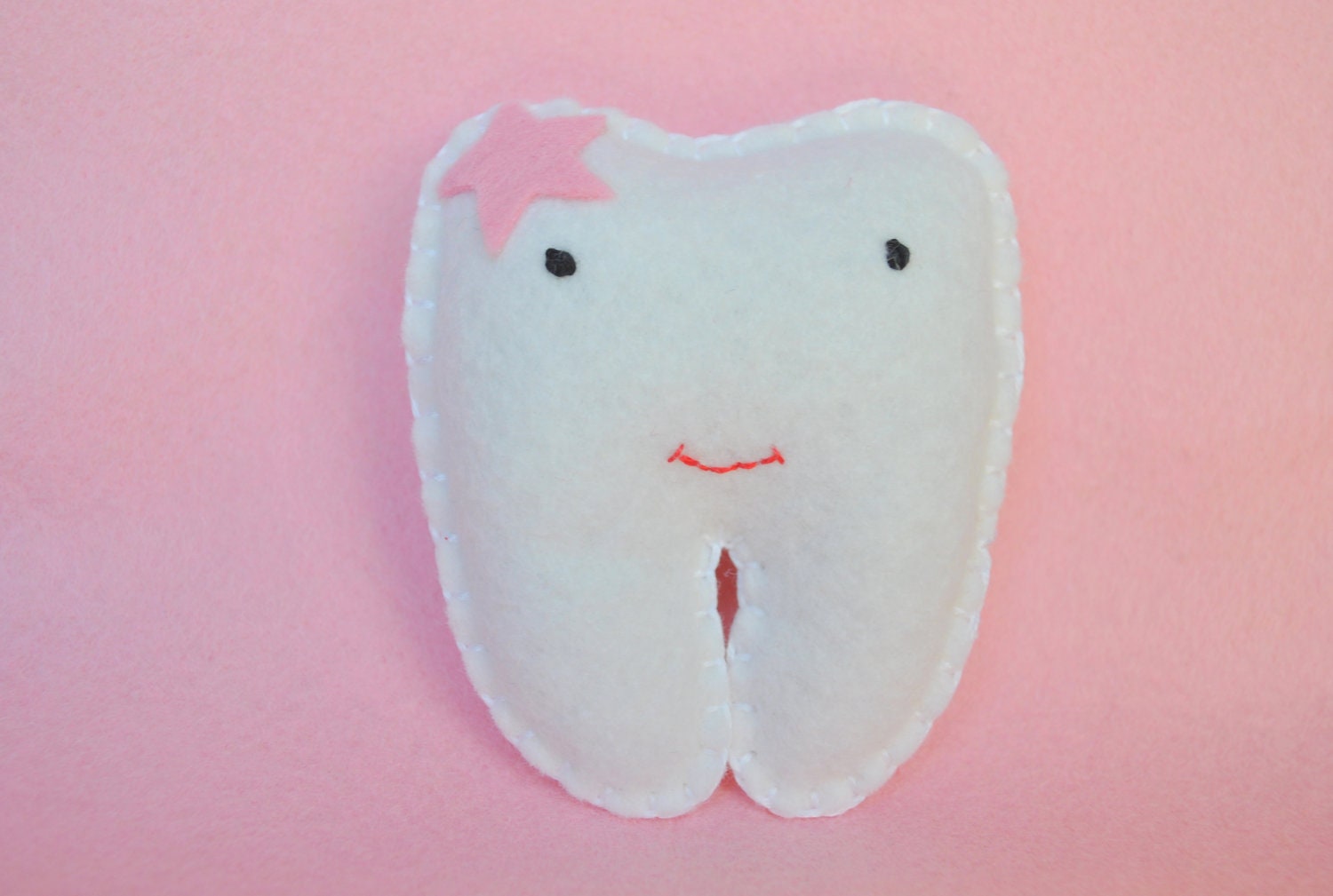 Mini Tooth Fairy Pillow with a pink star and red heart
