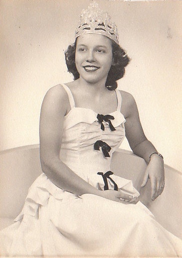 Great Vintage Photograph of a Beauty Queen with a Tiara
